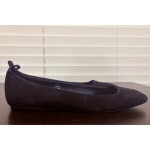 Karl Lagerfeld Paris Women’s Shoes Black Flats Square Toe Suede Size 9